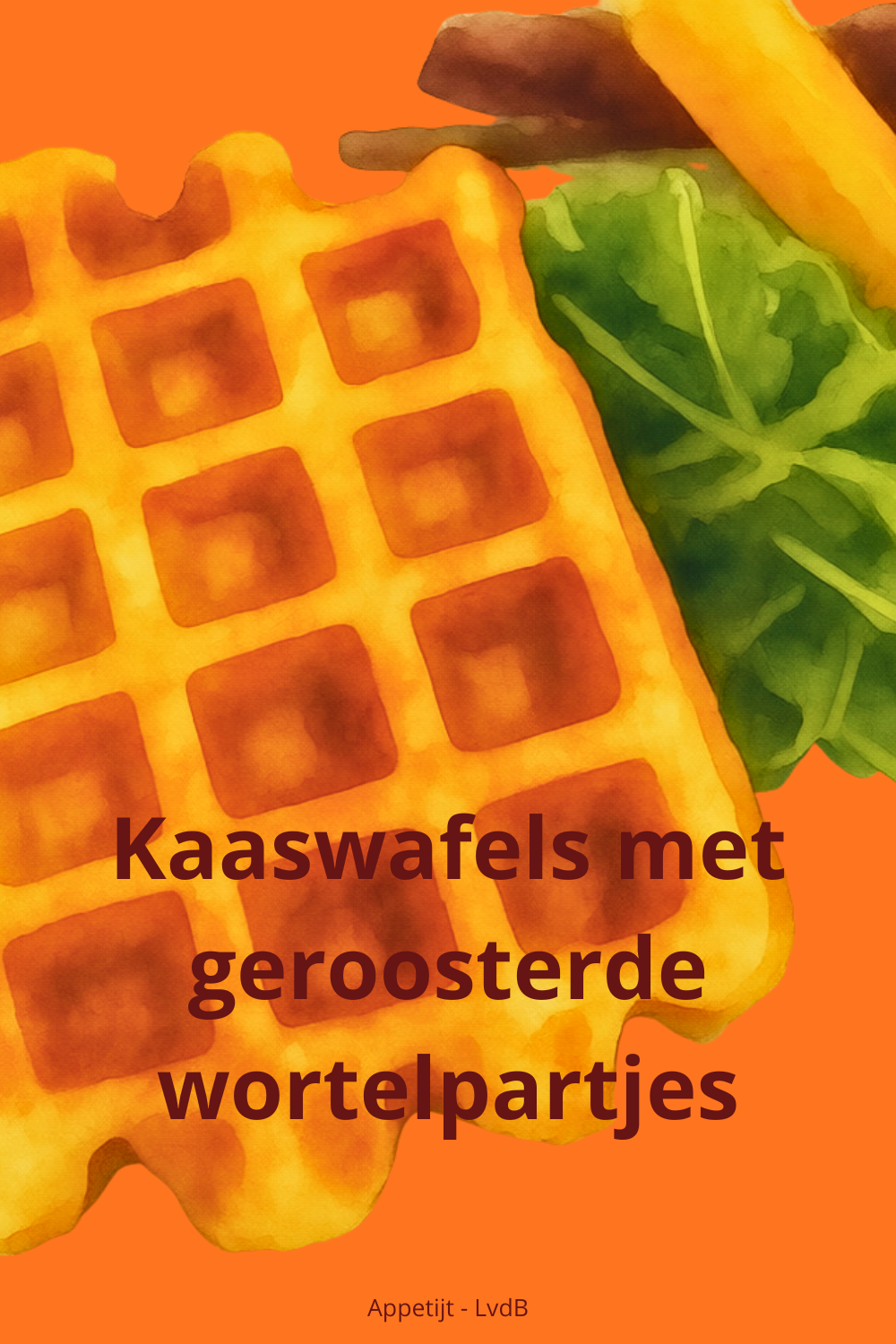 Kaaswafels met geroosterde wortelpartjes