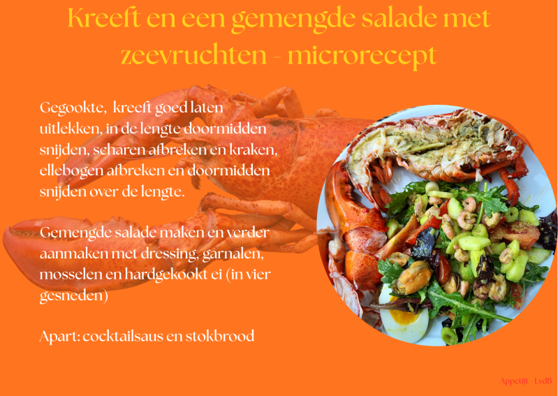 Kreeft en gemengde salade met zeevruchten