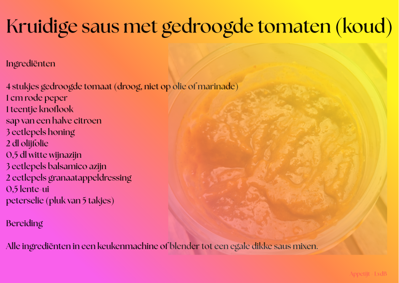Kruidige saus met gedroogde tomaten