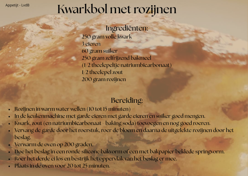 Kwarkbol met rozijnen