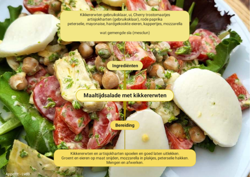 Maaltijdsalade met kikkererwten