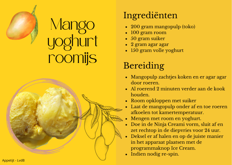 Mango yoghurt roomijs