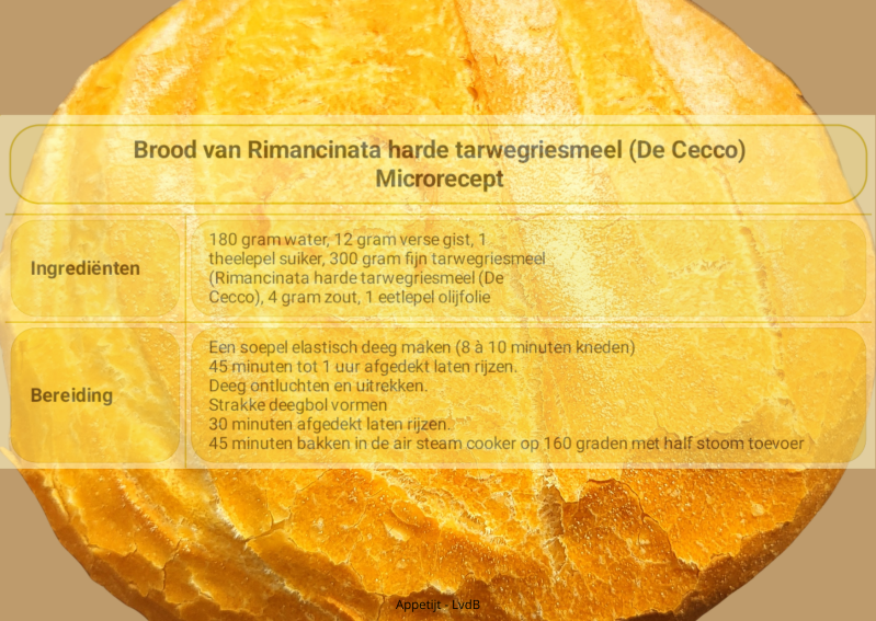 Brood van Rimancinata harde tarwegriesmeel (De Cecco)