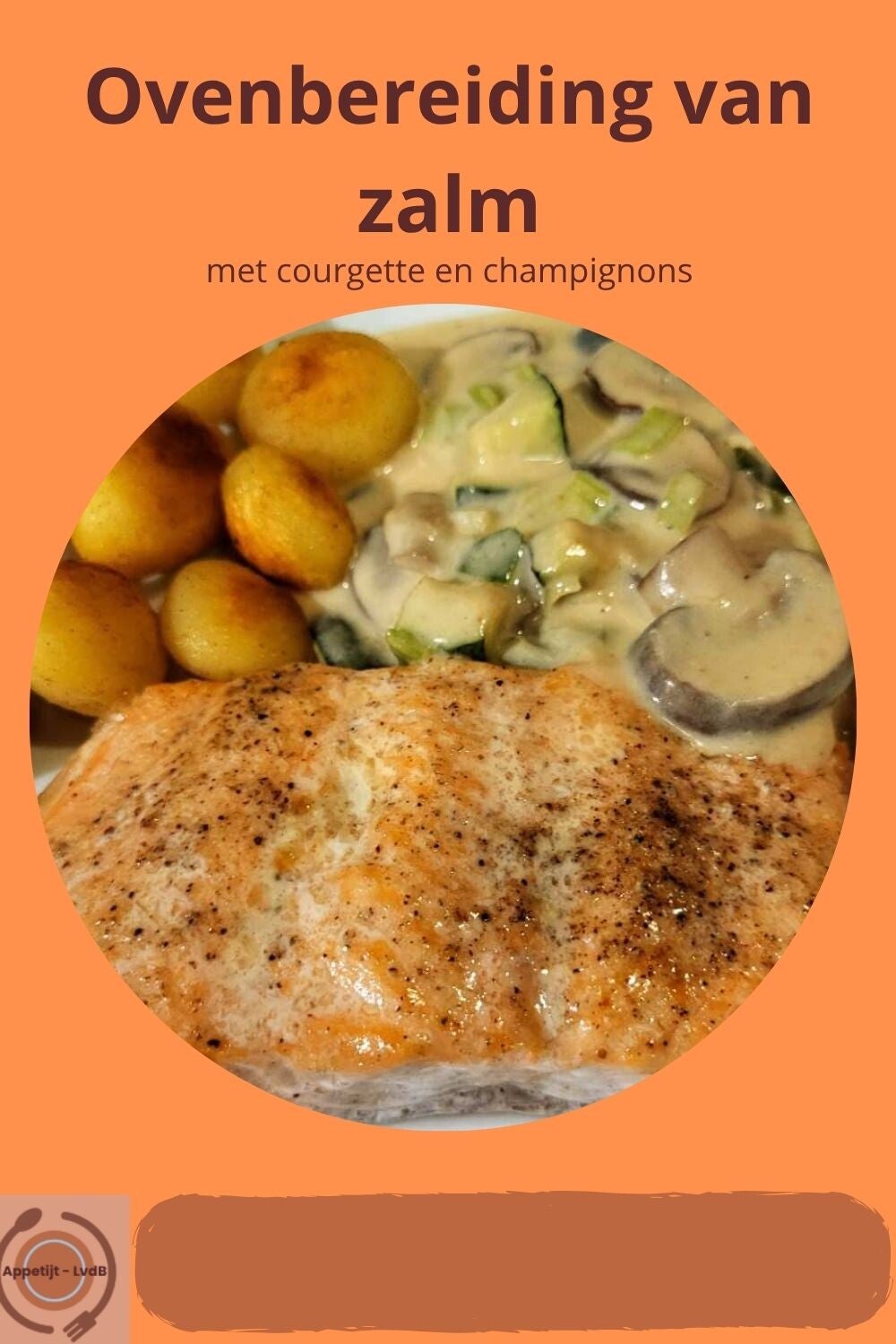 Ovenbereiding van zalm met courgette en champignons