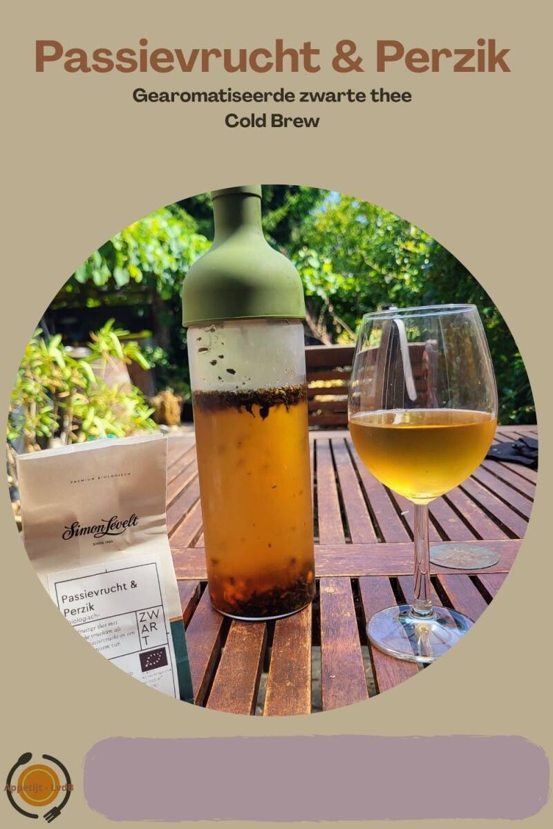 Passievrucht & Perzik. gearomatiseerde zwarte thee. Cold Brew