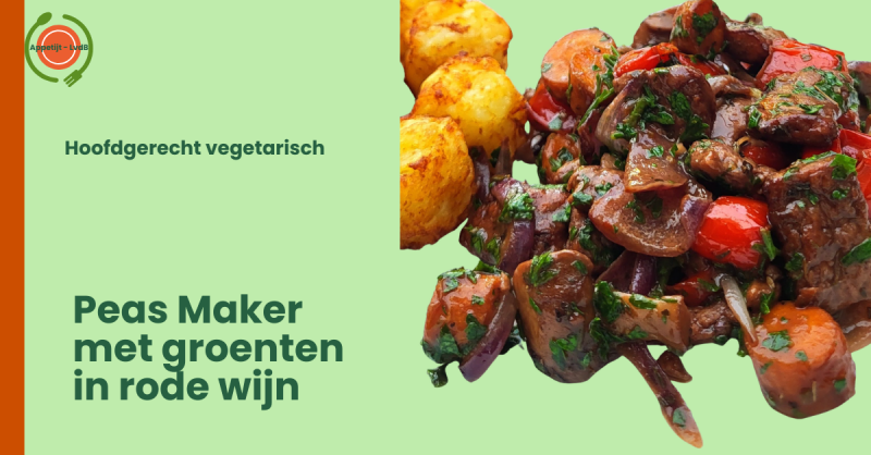 Peas Maker met groenten in rode wijn