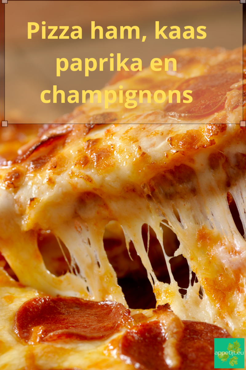 Pizza ham, kaas, paprika en champignons