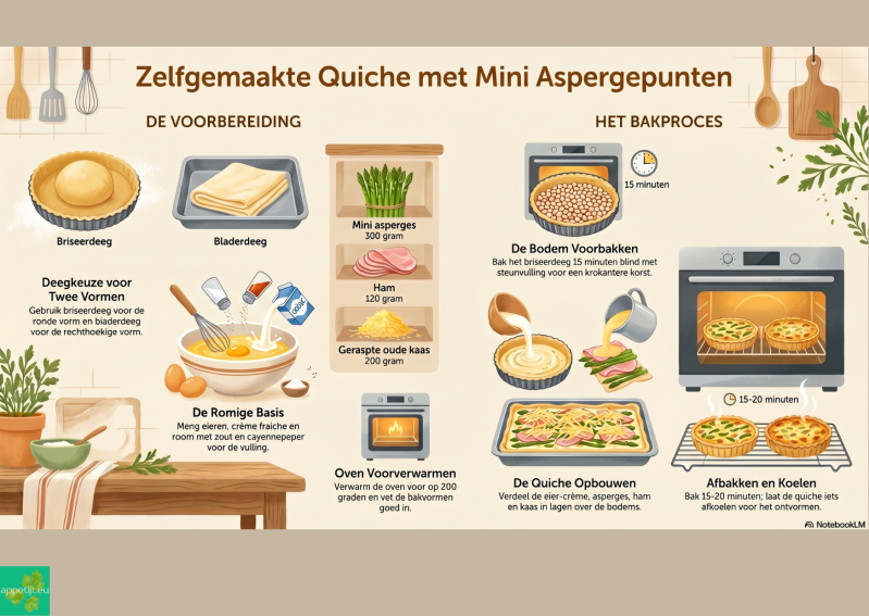 Quiche met mini aspergepunten