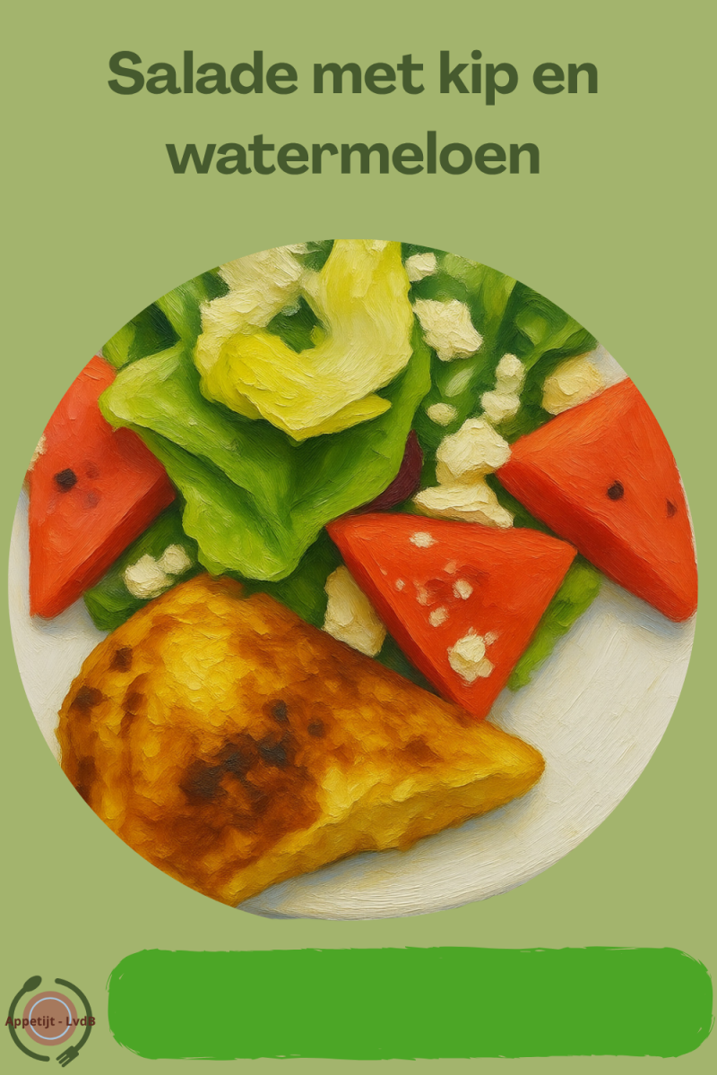 Salade met kip en watermeloen