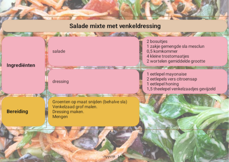 Salade mixte met venkeldressing