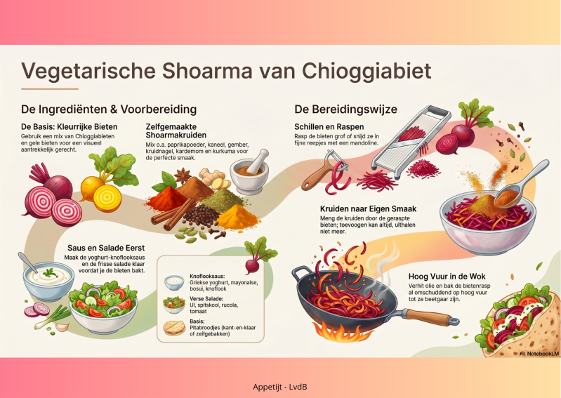 Vegetarische shoarma van chioggiabiet