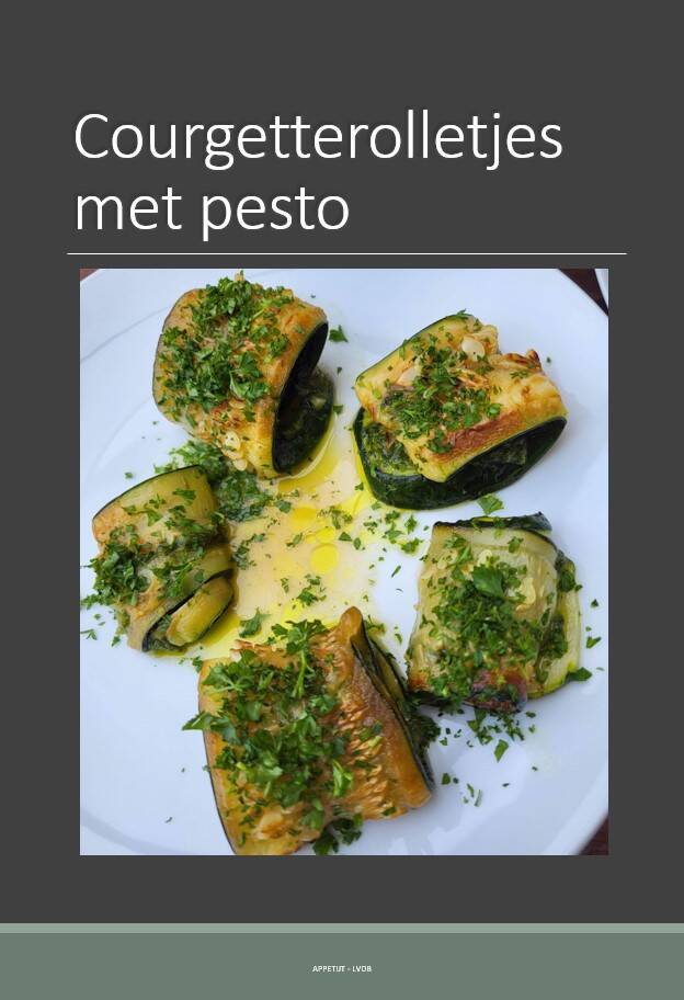 Courgetterolletjes met pesto