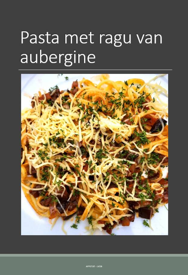 Pasta met ragu van aubergine