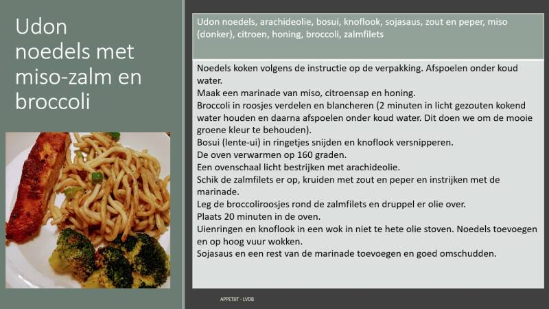 Recept udon noedels met miso-zalm en broccoli