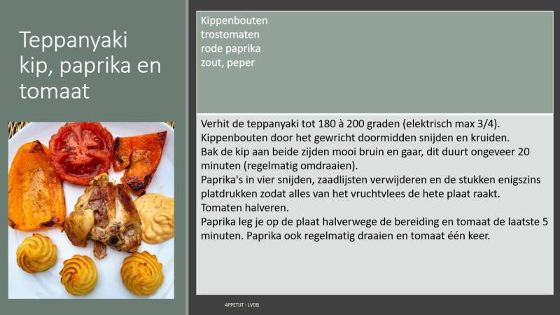 Recept teppanyaki kip, paprika en tomaat