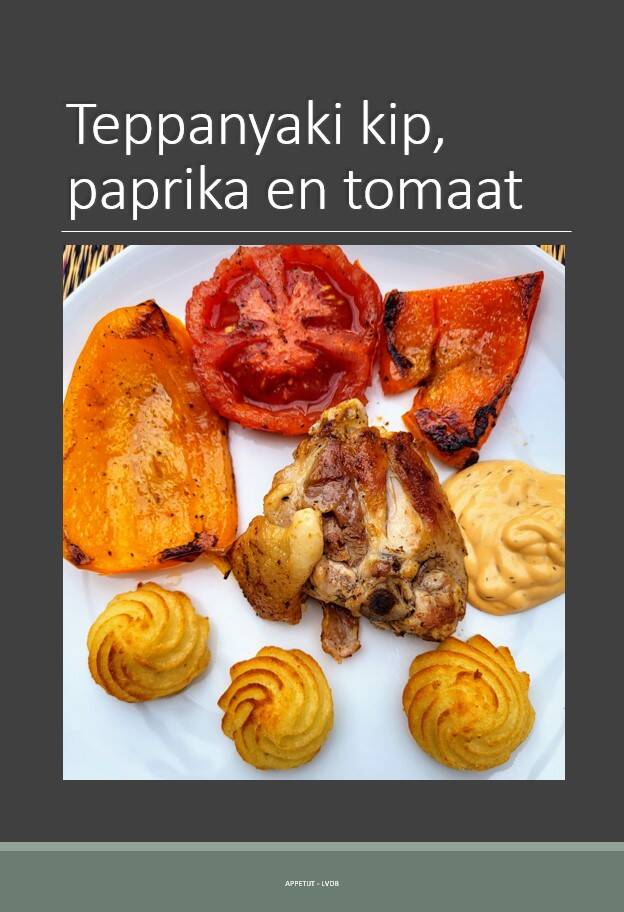 Teppanyaki kip, paprika en tomaat