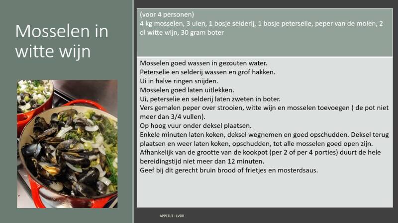 Recept mosselen in witte wijn