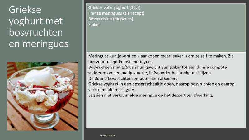 Recept Griekse yoghurt met bosvruchten en meringues