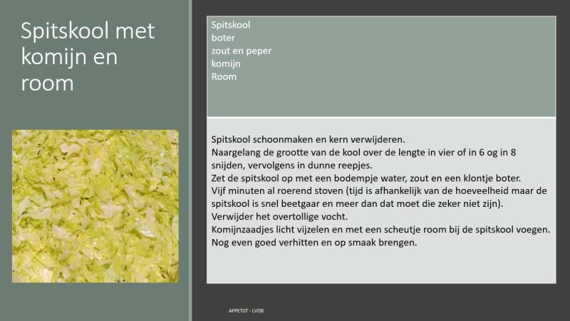 Recept Spitskool met komijn en room