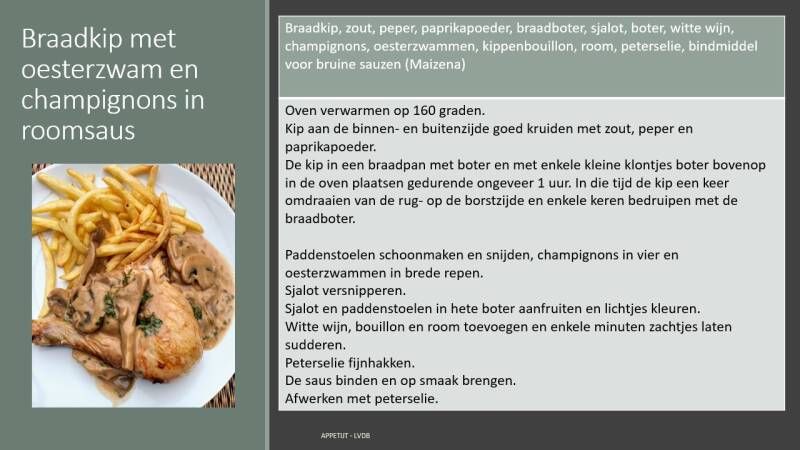 Recept Braadkip met oesterzwam en champignons in roomsaus