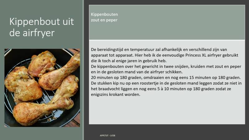 Recept kippenbout uit de airfryer