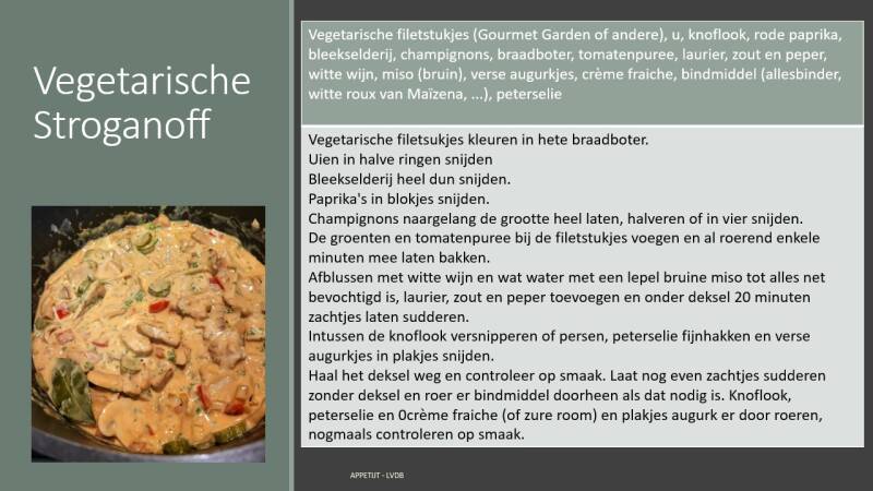 Recept vegetarische stroganoff