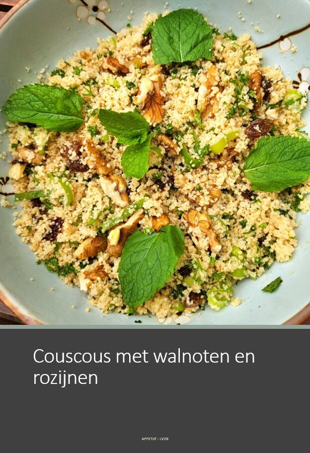 Couscous met walnoten en rozijnen
