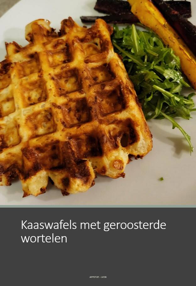 Kaaswafels met geroosterde wortelpartjes