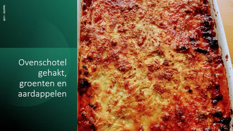 Ovenschotel gehakt, groenten en aardappelen