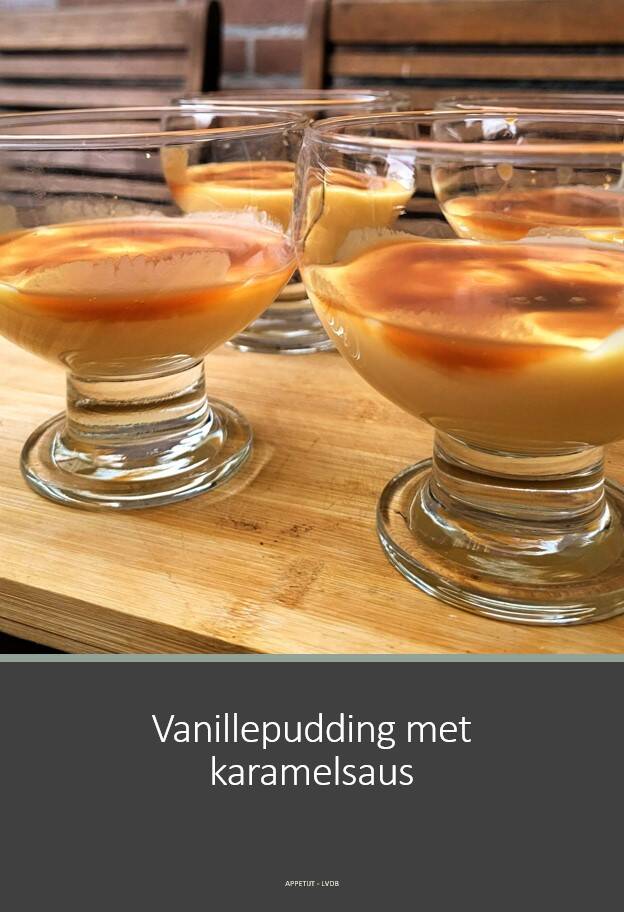 Vanillepudding met karamelsaus