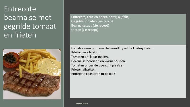Receptfiche Entrecote Béarnaise met gegrilde tomaat