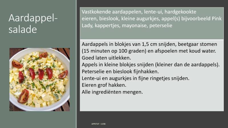 Receptfiche aardappelsalade