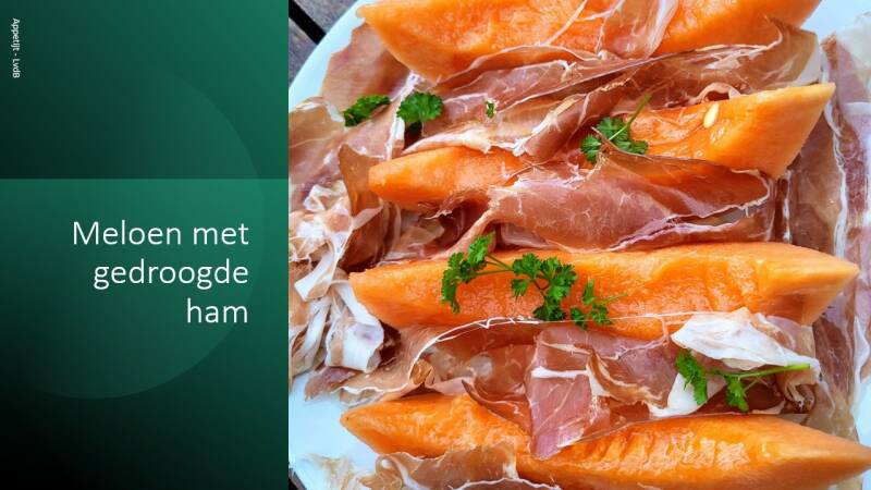 Meloen met gedroogde ham