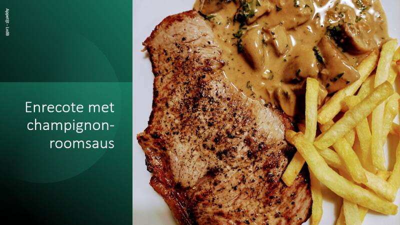 Entrecote met champignonroomsaus