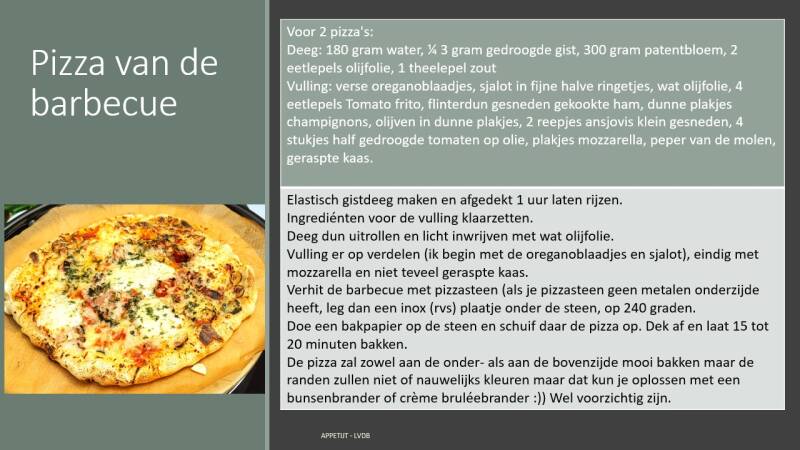 Recept pizza van  de barbecue