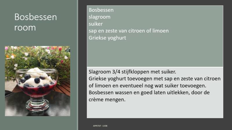 Recept bosbessenroom