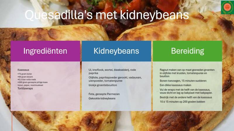 Quesadilla's met kidneybeans
