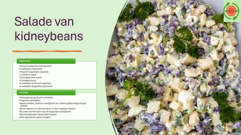 Salade van kidneybeans, ingrediënten en bereiding