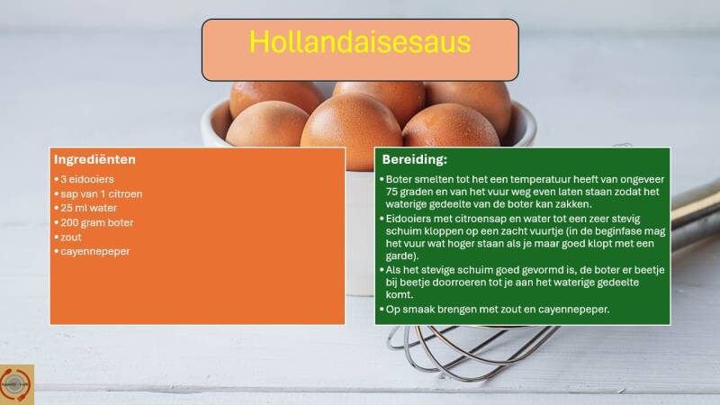 Hollandaisesaus, ingrediënten en bereiding