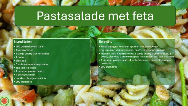 Pastasalade met feta, ingrediënten en bereiding