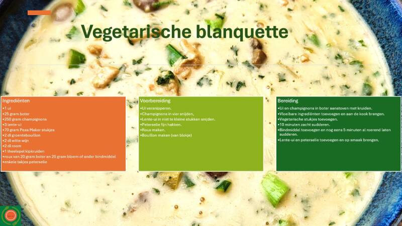 Vegetarische blanquette (microrecept)