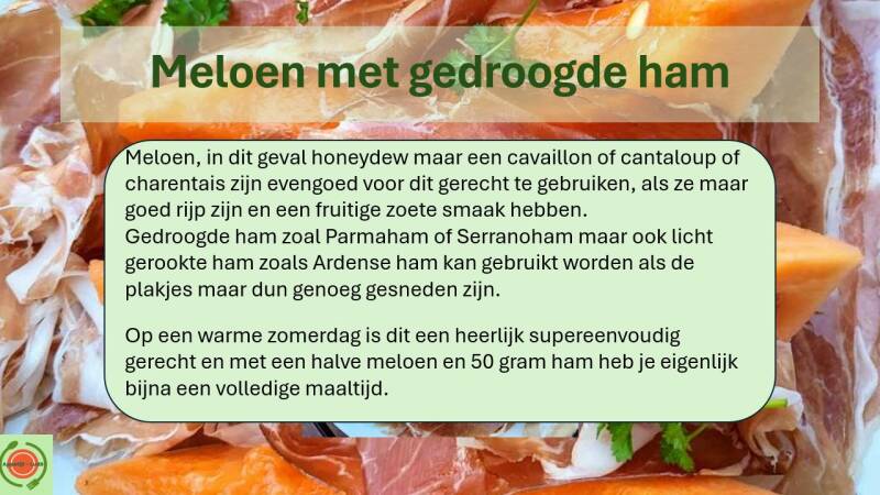 Meloen met gedroogde ham