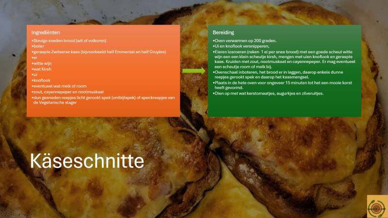 Zwitserse käseschnitte, ingrediënten en bereiding