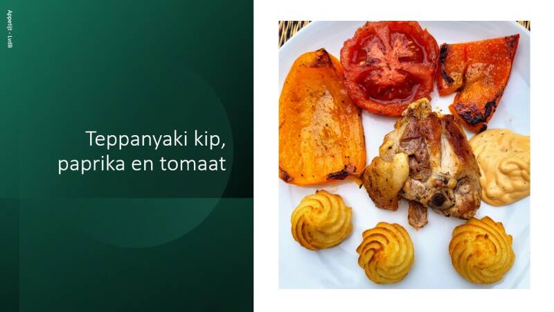 Teppanyaki kip, paprika en tomaat