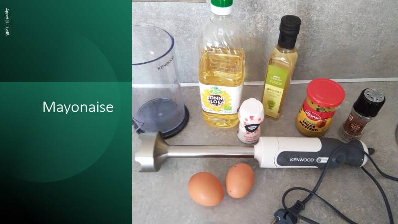 Mayonaise bereid met de staafmixer