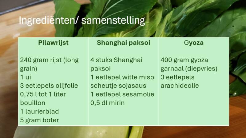 Ingrediënten/ samenstelling