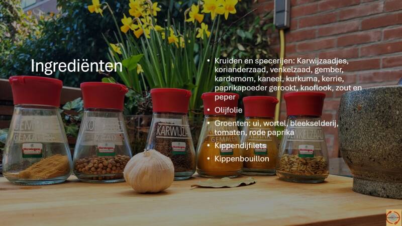 Ingrediënten voor tajine met kip