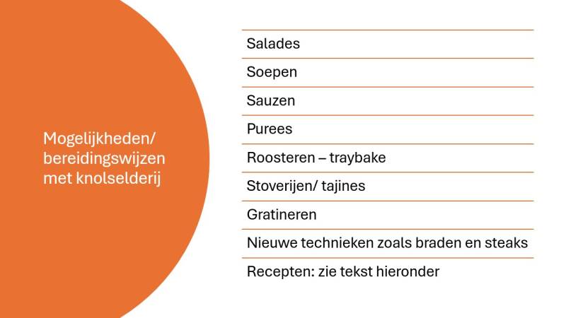 Mogelijkheden en bereidingswijzen met knolselderij