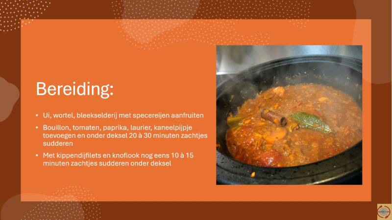 Bereiding tajine met kip