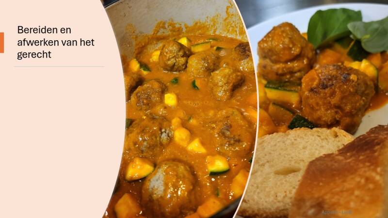 Bereiden en afwerken van het gerecht